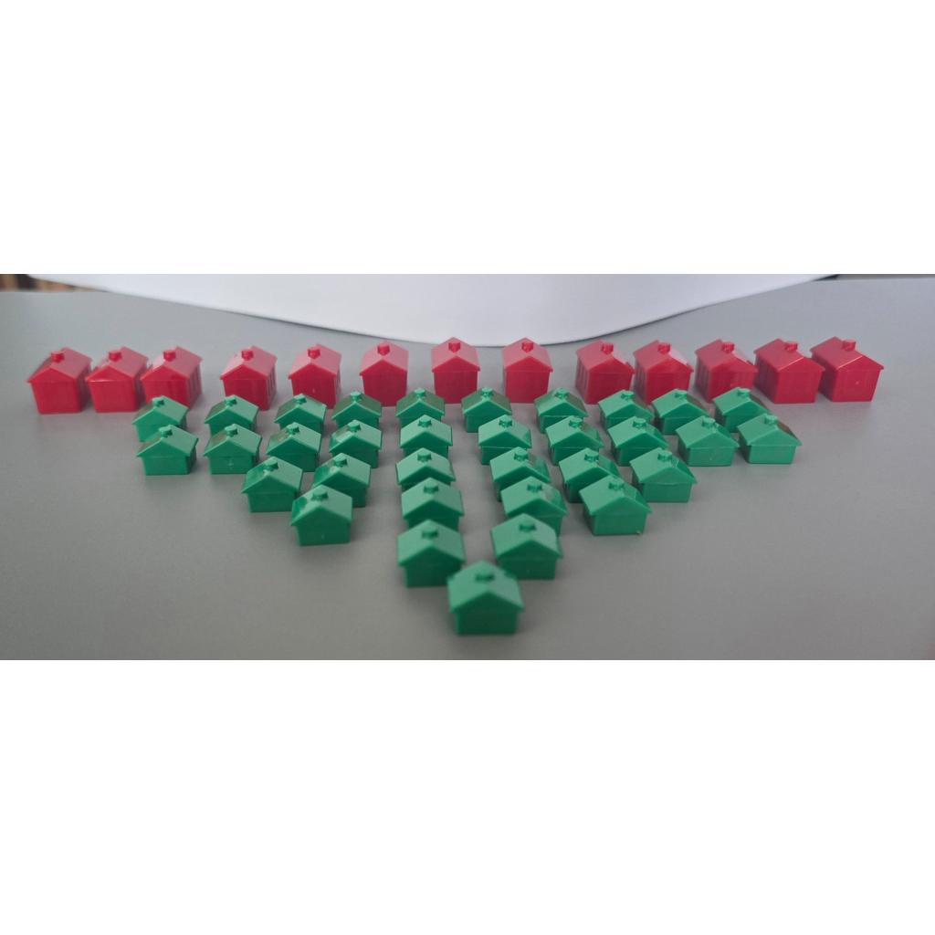 Monopoly Houses & Hotels – Full Set of 32 houses + 12 hotels | Official Sealed Game Parts