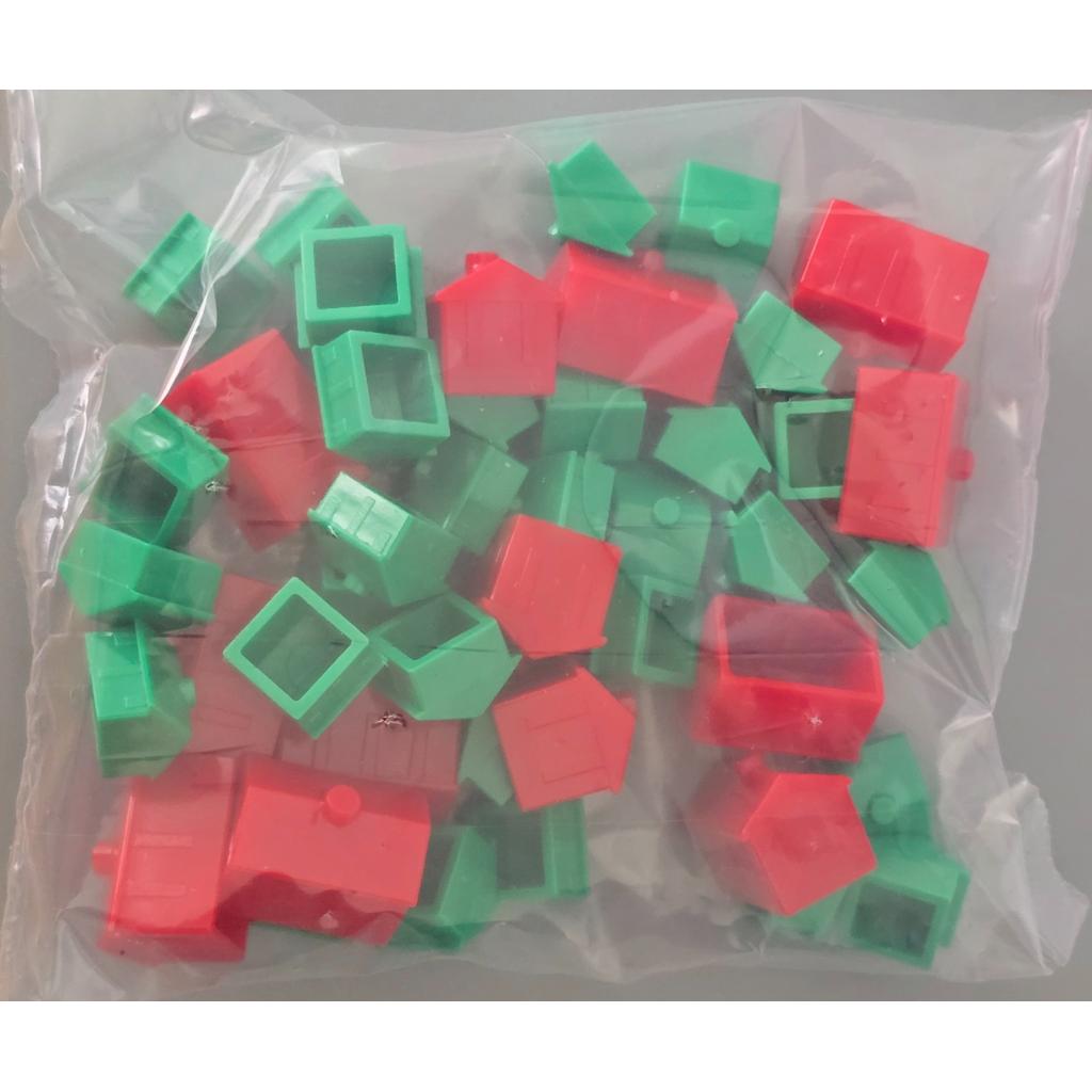 Monopoly Houses & Hotels – Full Set of 32 houses + 12 hotels | Official Sealed Game Parts