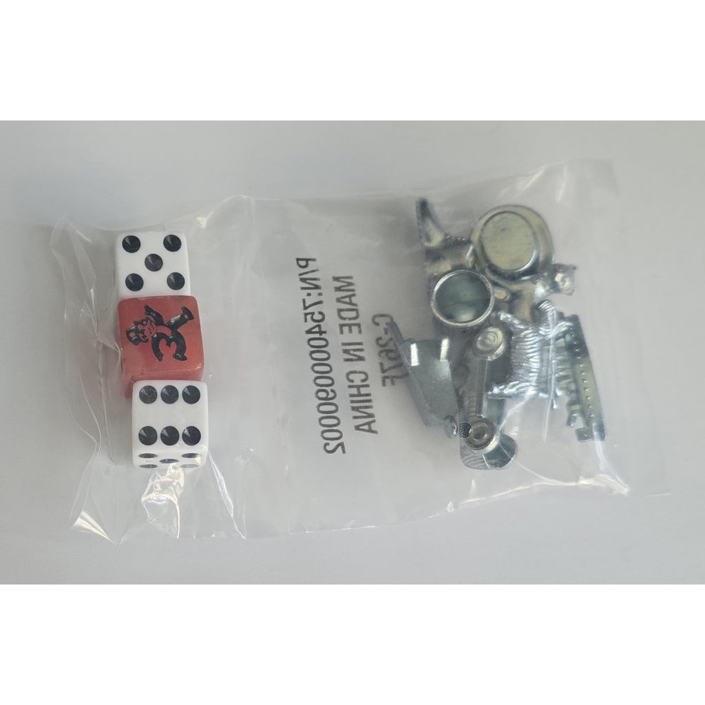 Monopoly Tokens – Full Set of 8 Metal Pieces including Speed Dice | Official Sealed Game Parts