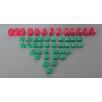 Monopoly Houses & Hotels – Full Set of 32 houses + 12 hotels | Official Sealed Game Parts