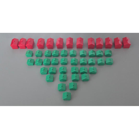 Monopoly Houses & Hotels – Full Set of 32 houses + 12 hotels | Official Sealed Game Parts