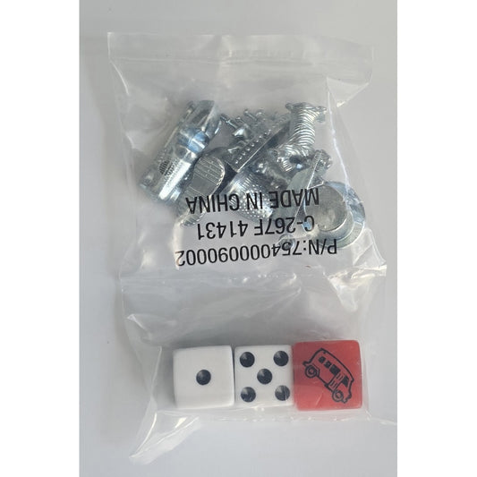 Monopoly Tokens – Full Set of 8 Metal Pieces including Speed Dice | Official Sealed Game Parts