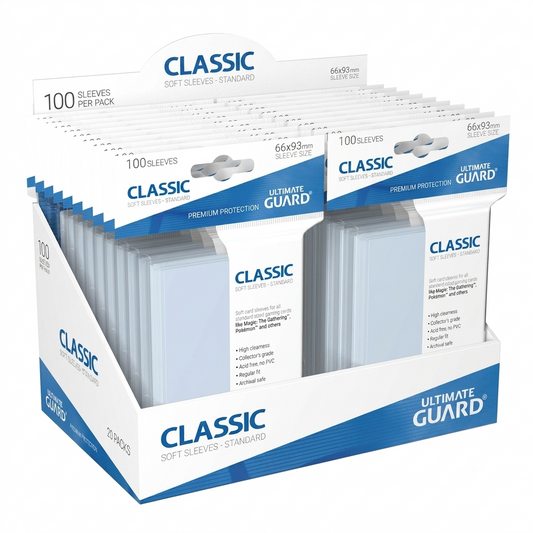 Ultimate Guard Sleeves CDU — Standard Size (20 × 100ct, 2,000 Sleeves)