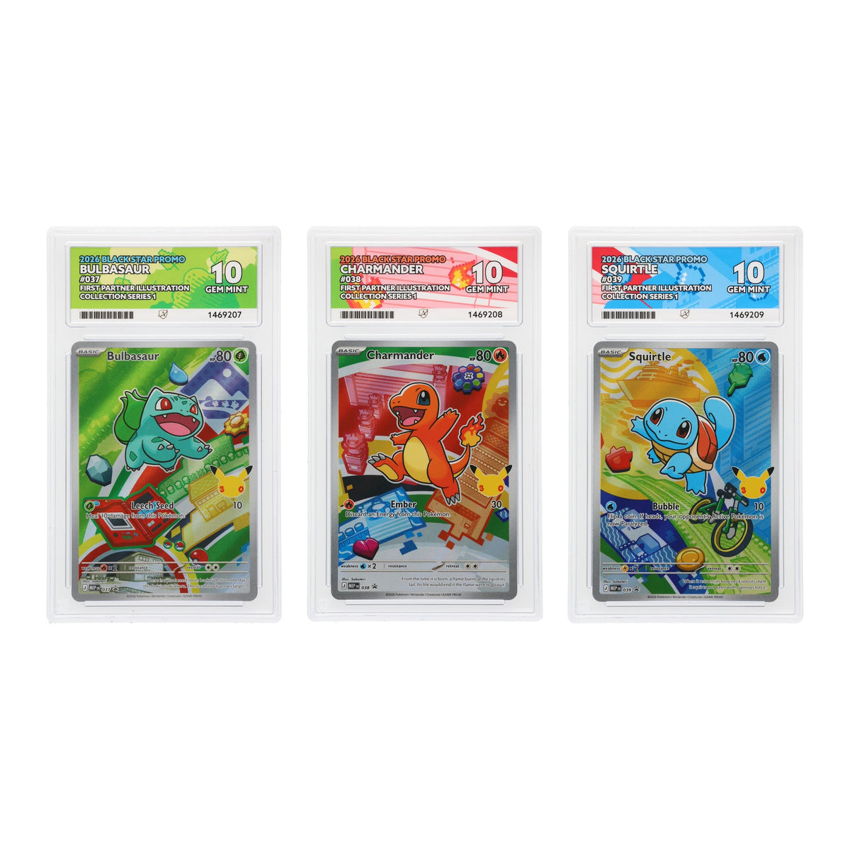 Kanto Starter Trio #037–039 2026 Black Star Promos – ACE 10 Gem Mint Sequential