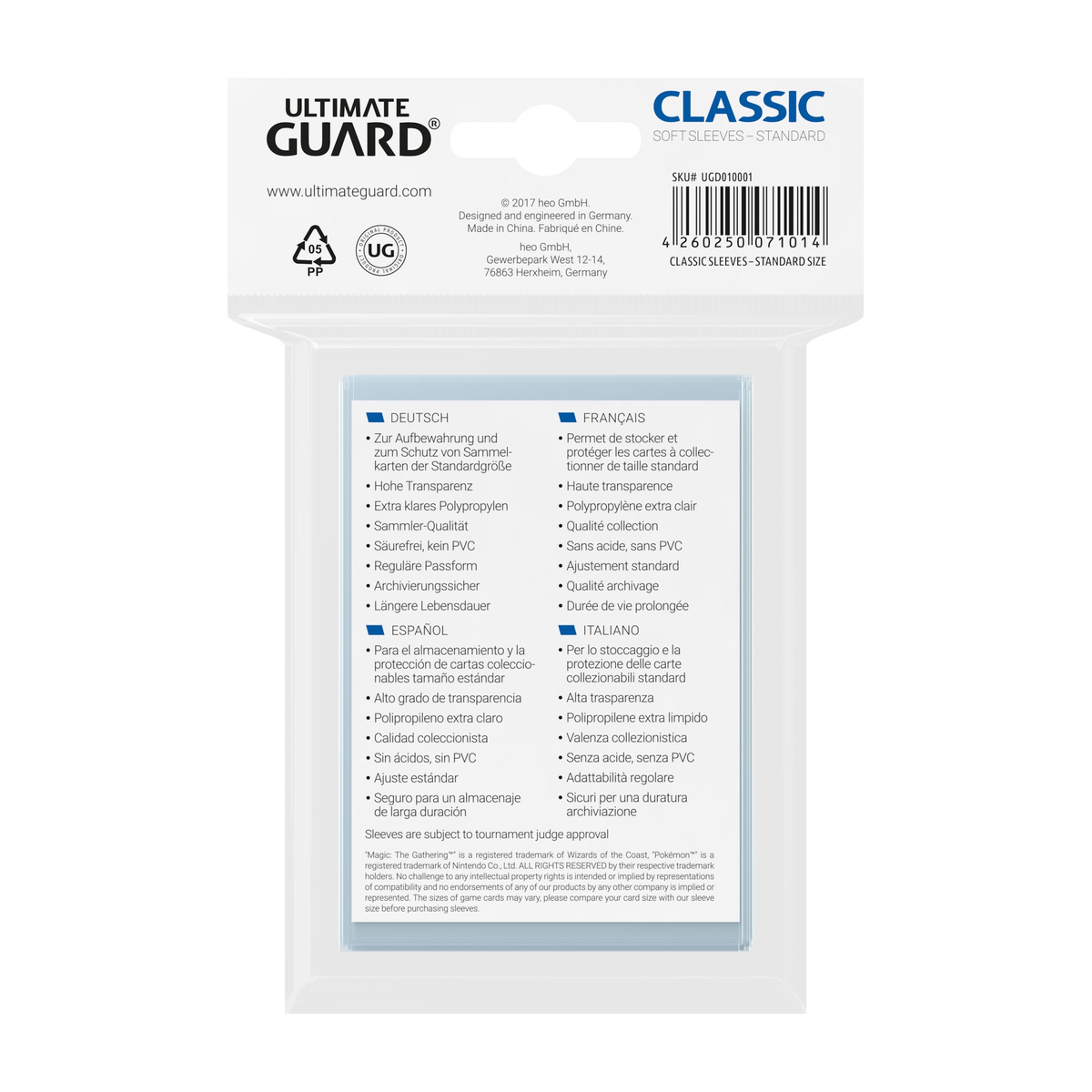 Ultimate Guard Classic Standard Size Card Sleeves (100ct)