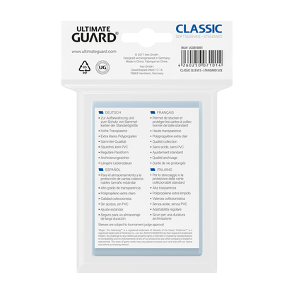 Ultimate Guard Classic Standard Size Card Sleeves (100ct)